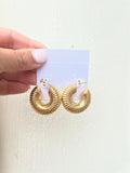 Small Gold Ribbed Hoops