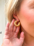 Small Gold Ribbed Hoops