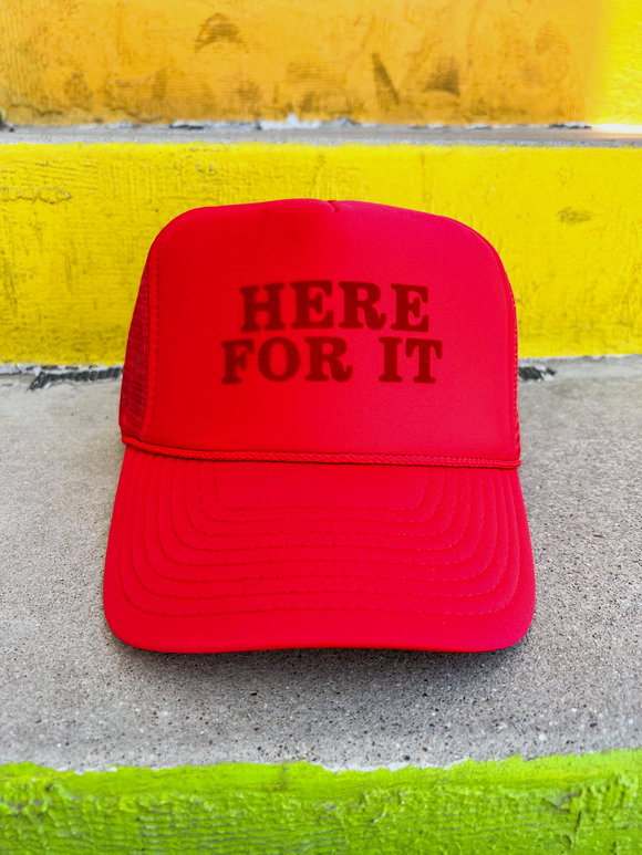 Here For It Red Trucker