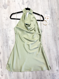 Light Green Halter Satin Dress